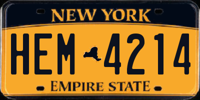 NY license plate HEM4214
