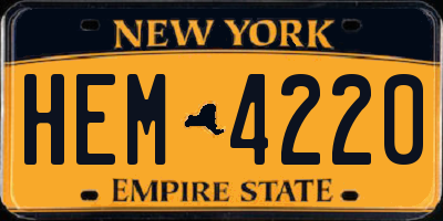 NY license plate HEM4220