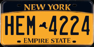 NY license plate HEM4224