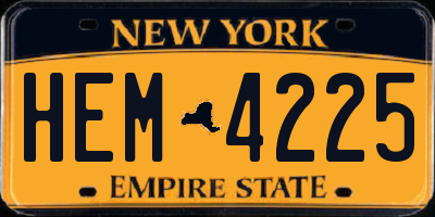 NY license plate HEM4225