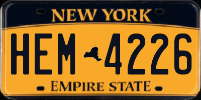 NY license plate HEM4226