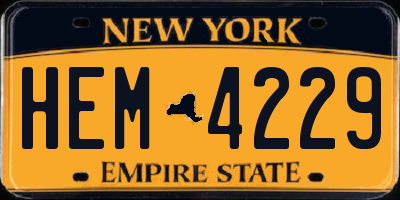 NY license plate HEM4229