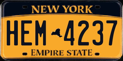 NY license plate HEM4237
