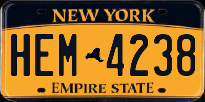 NY license plate HEM4238