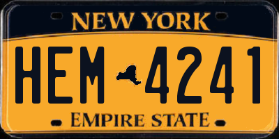 NY license plate HEM4241