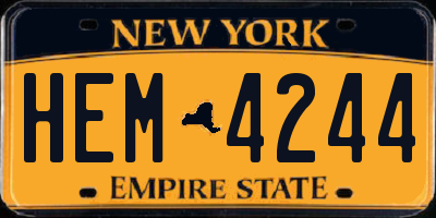 NY license plate HEM4244