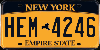 NY license plate HEM4246