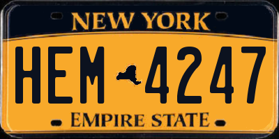 NY license plate HEM4247