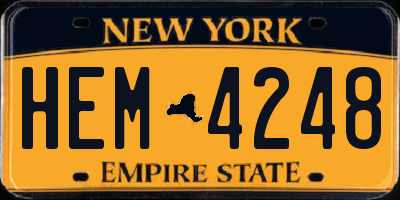 NY license plate HEM4248