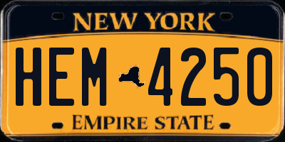 NY license plate HEM4250