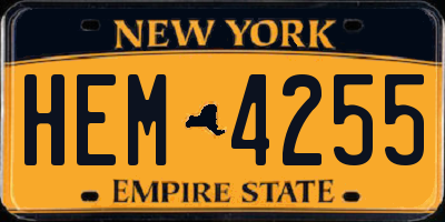 NY license plate HEM4255