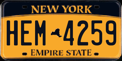 NY license plate HEM4259