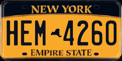 NY license plate HEM4260