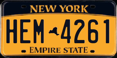 NY license plate HEM4261