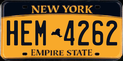 NY license plate HEM4262