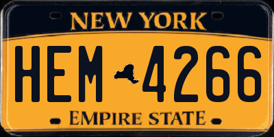 NY license plate HEM4266