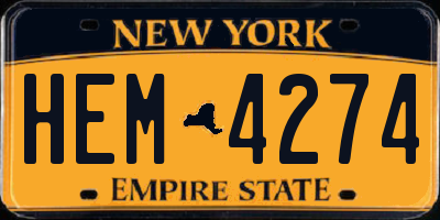 NY license plate HEM4274