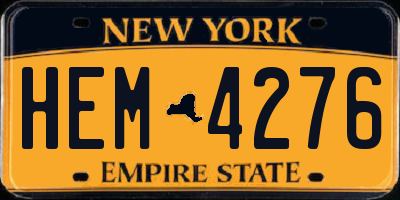 NY license plate HEM4276