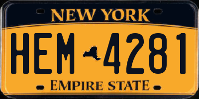 NY license plate HEM4281