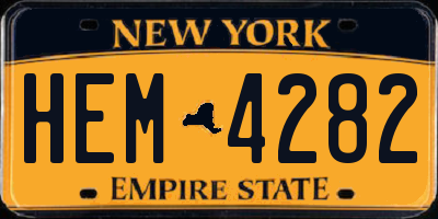 NY license plate HEM4282