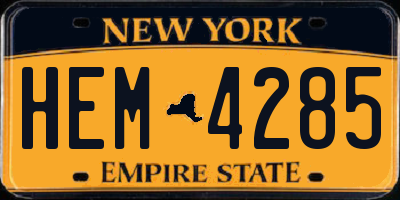 NY license plate HEM4285