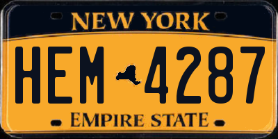 NY license plate HEM4287