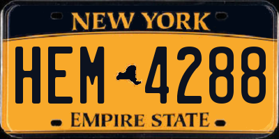 NY license plate HEM4288