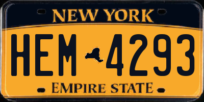 NY license plate HEM4293