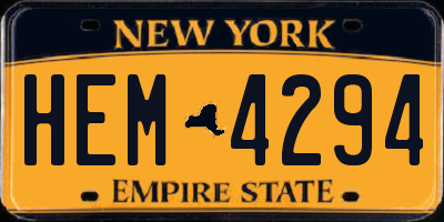 NY license plate HEM4294