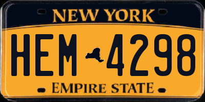 NY license plate HEM4298