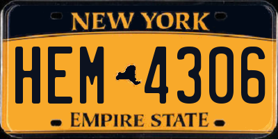 NY license plate HEM4306
