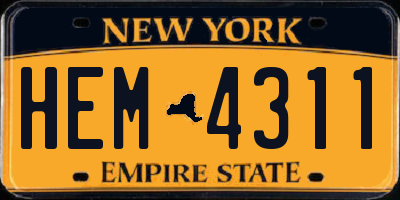 NY license plate HEM4311