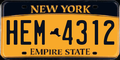 NY license plate HEM4312