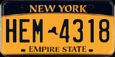 NY license plate HEM4318