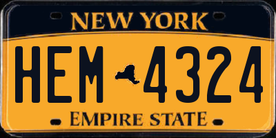 NY license plate HEM4324