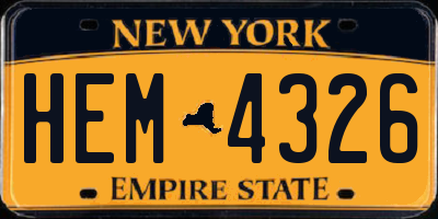 NY license plate HEM4326