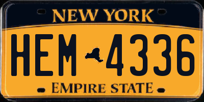 NY license plate HEM4336