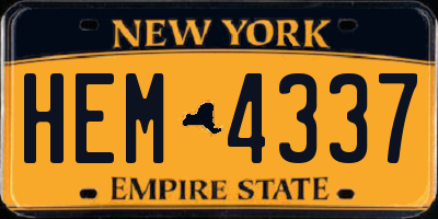 NY license plate HEM4337