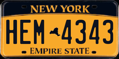 NY license plate HEM4343
