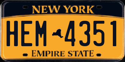 NY license plate HEM4351