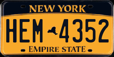 NY license plate HEM4352