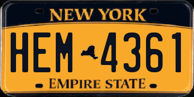 NY license plate HEM4361