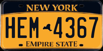 NY license plate HEM4367