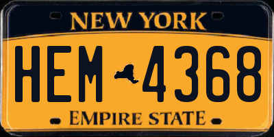 NY license plate HEM4368