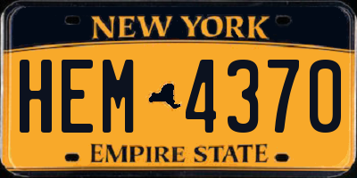 NY license plate HEM4370