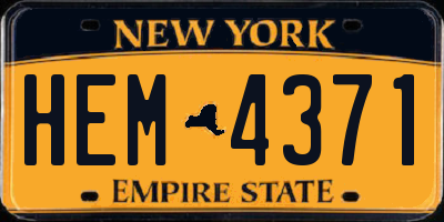 NY license plate HEM4371