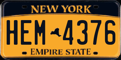 NY license plate HEM4376