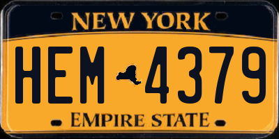 NY license plate HEM4379