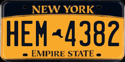 NY license plate HEM4382