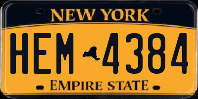 NY license plate HEM4384